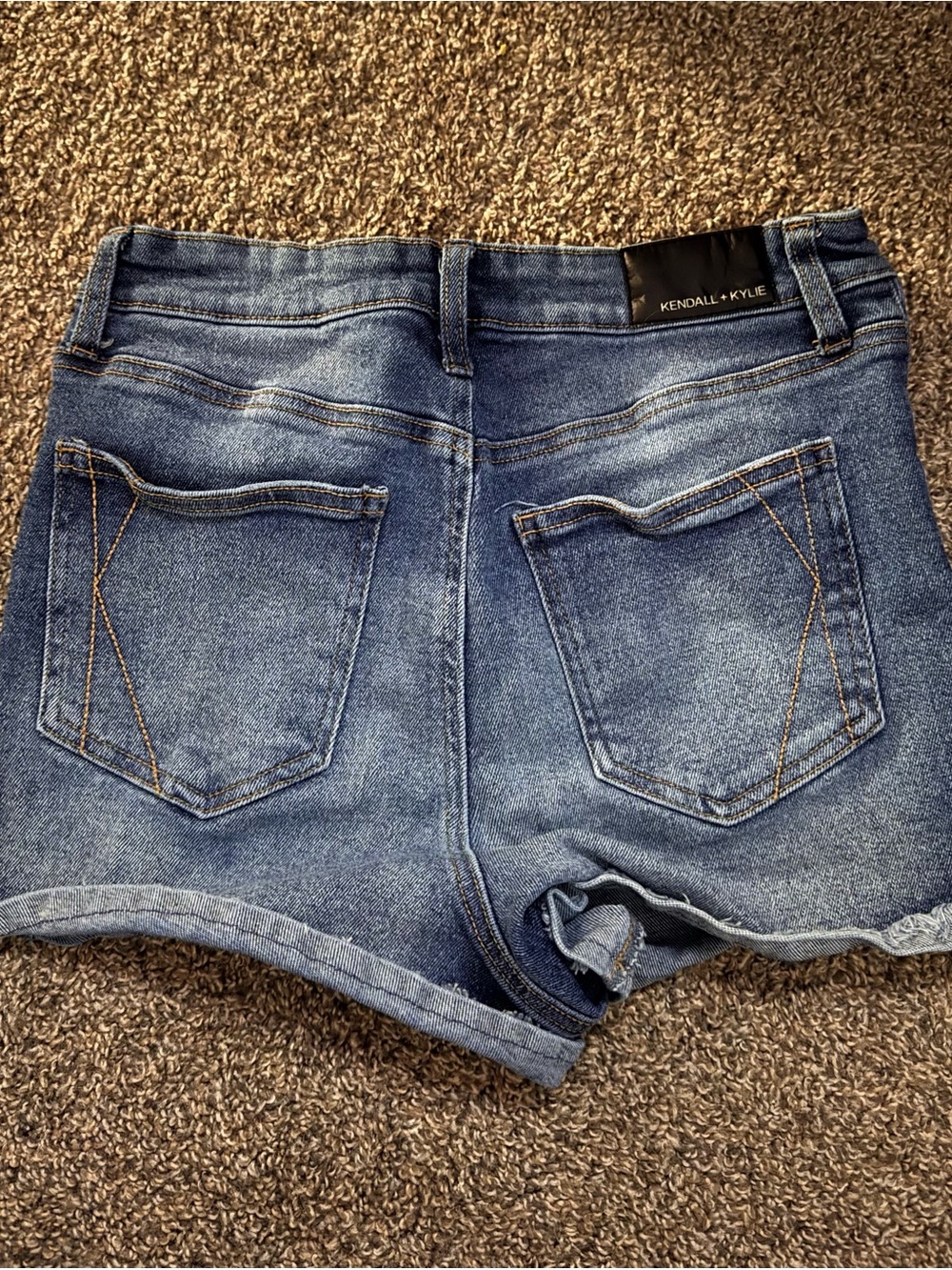 Kendall & Kylie Distressed Medium Blue Denim Shorts